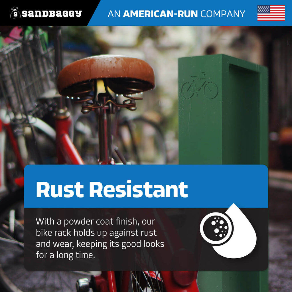 Green Rectangle Modern Bike Rack rust resistant 
