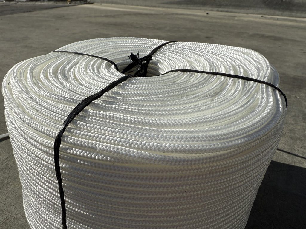 Solid Braid Nylon Rope 1/4" x 1000 ft White | Golf Course Rope & Outdoor Use
