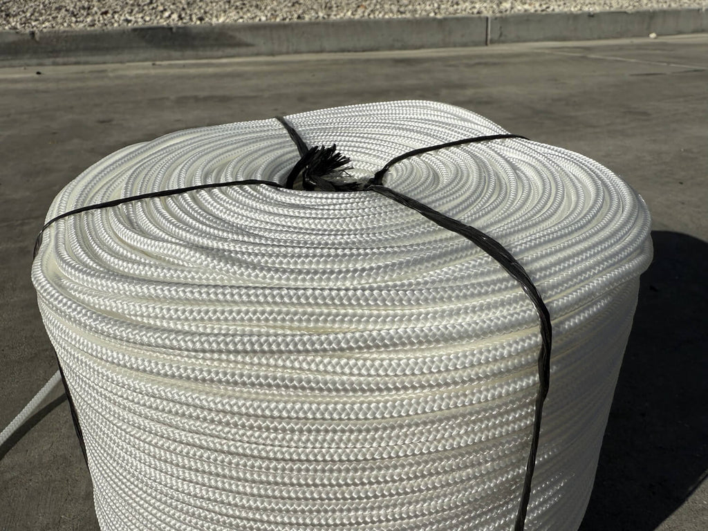 Solid Braid Nylon Rope 1/4" x 1000 ft White | Golf Course Rope & Outdoor Use