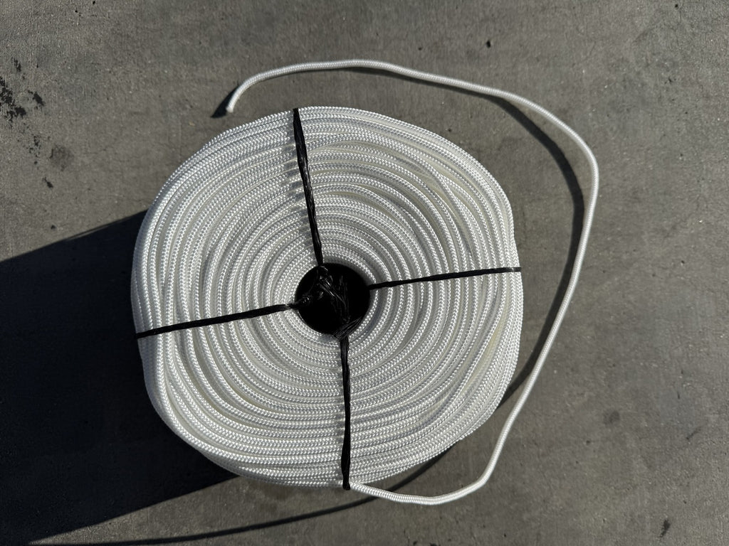 Solid Braid Nylon Rope 1/4" x 1000 ft White | Golf Course Rope & Outdoor Use