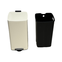 Trash can with lid and inner bucket