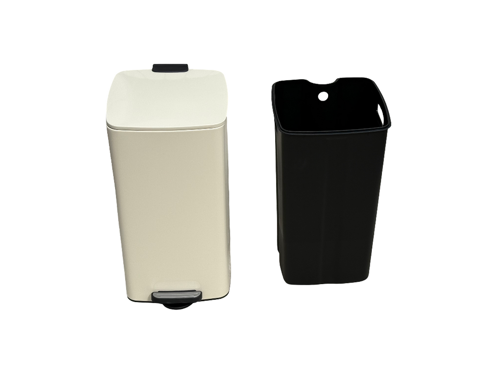 Trash can with lid and inner bucket