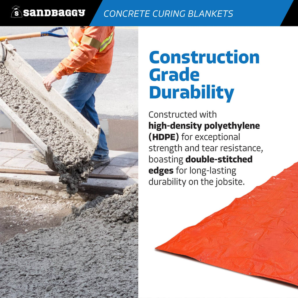 6 ft x 25 ft concrete curing blanket - high density polyethylene