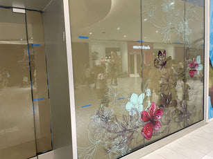 3 ft wide recycled kraft paper roll on store glass windows