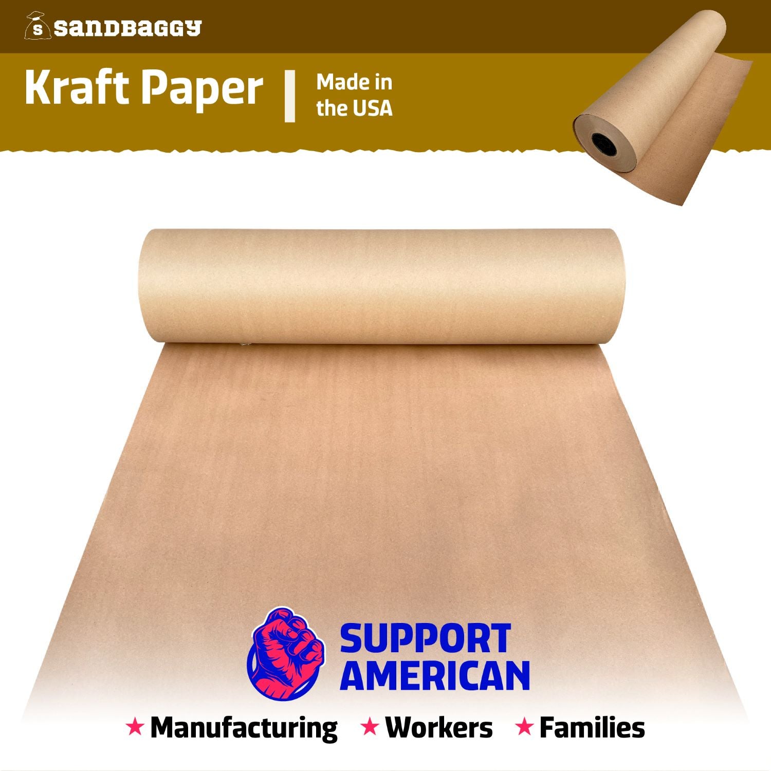 Waxed Kraft Paper Rolls, 36 Wide - 30 lb.