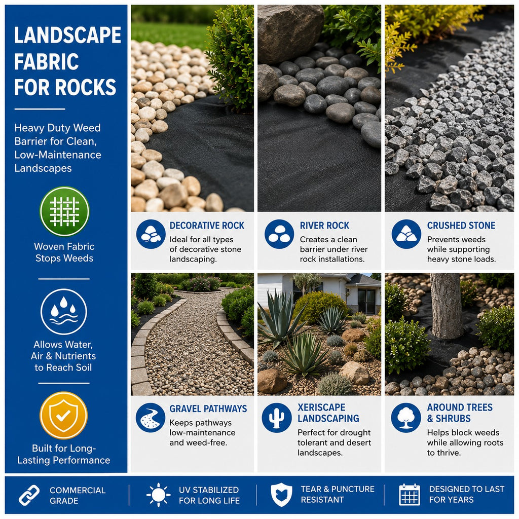Landscape fabric for rocks