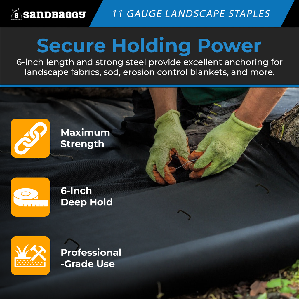 Landscape staples 11 G 6 in holding power