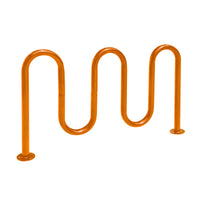 Commercial Orange 5-Loop Wave Bike Rack - 7 Bike Capacity