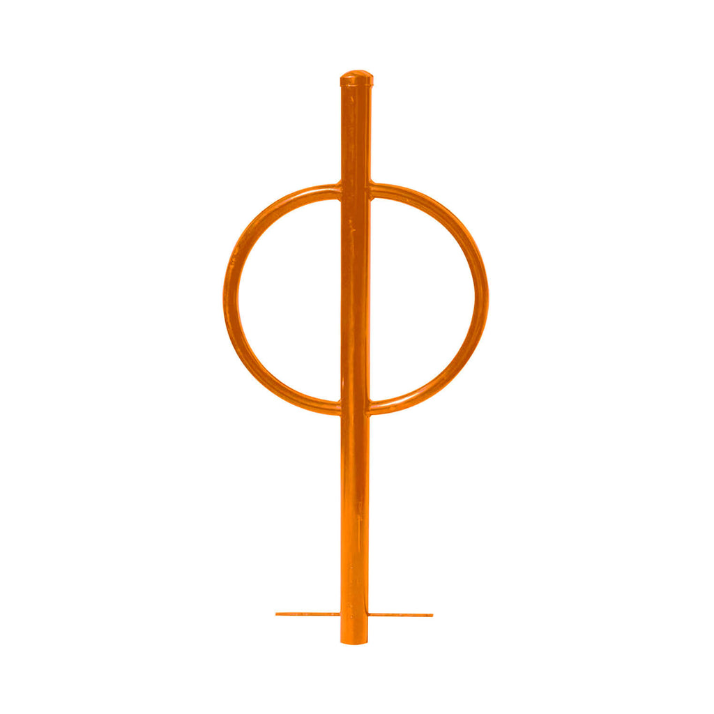 in ground post and ring bike rack - orange