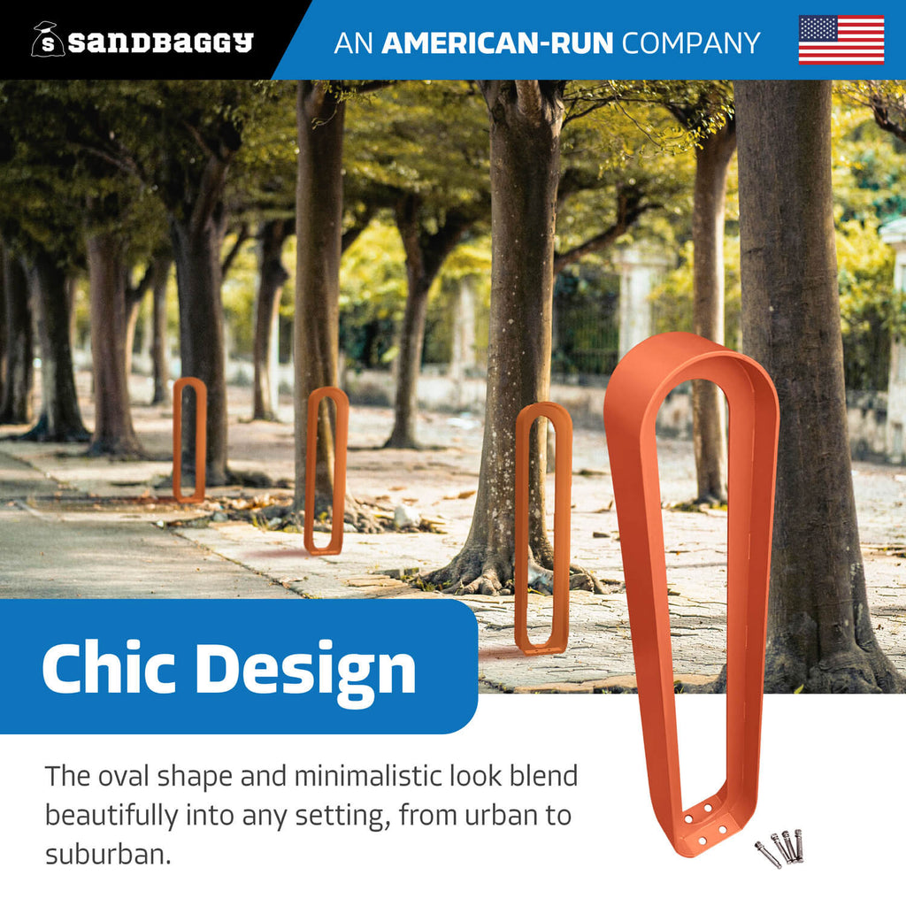 modern commercial oval bike rack  - ORANGE