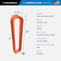 modern commercial oval bike rack  - ORANGE