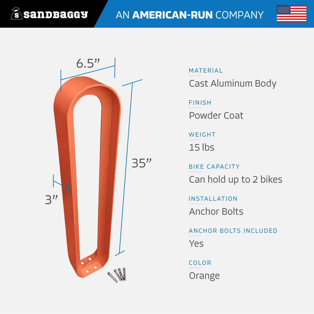 modern commercial oval bike rack  - ORANGE