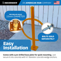 commercial post and ring bike rack - orange