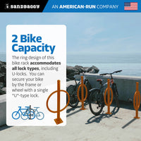 commercial post and ring bike rack - orange