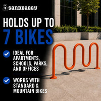 Orange 5 loop bike rack - 7 capacity 