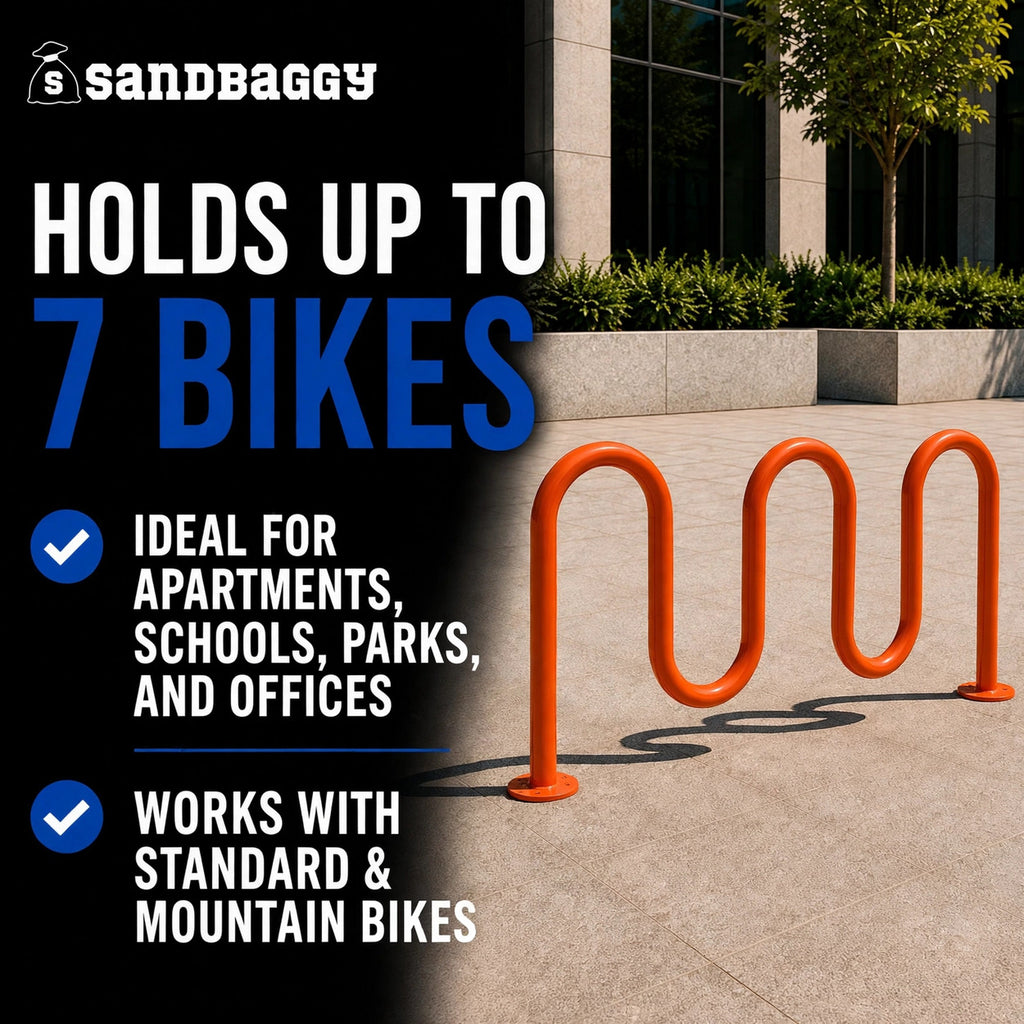 Orange 5 loop bike rack - 7 capacity 