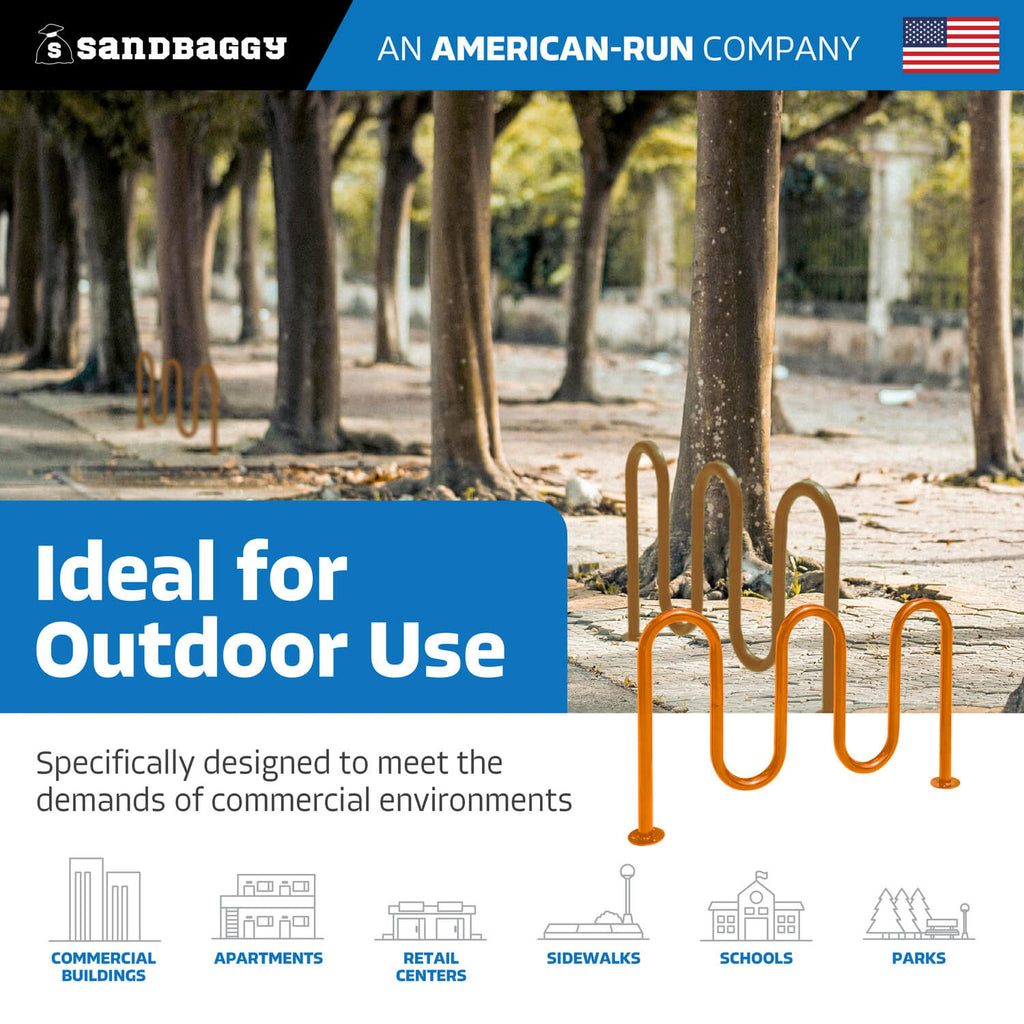 Orange 5 loop bike rack - 7 capacity 