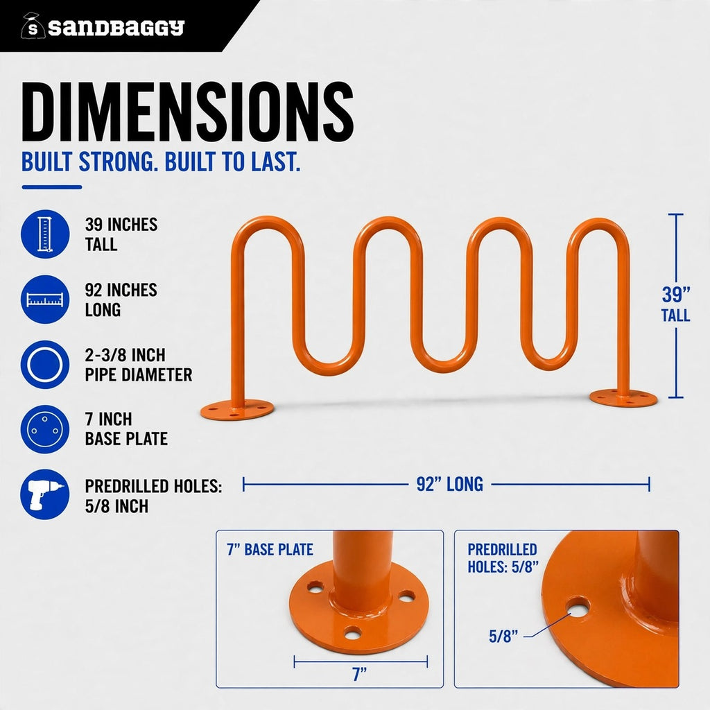 9 bike wave rack - ORANGE