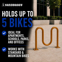 Orange Dual Loop Bike Rack - 5 Capacity 