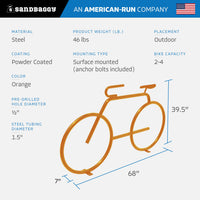 Orange Modern Bicycle Bike Rack