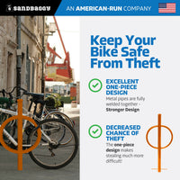 in ground post and ring bike rack - orange