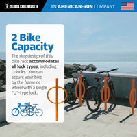 in ground post and ring bike rack - orange
