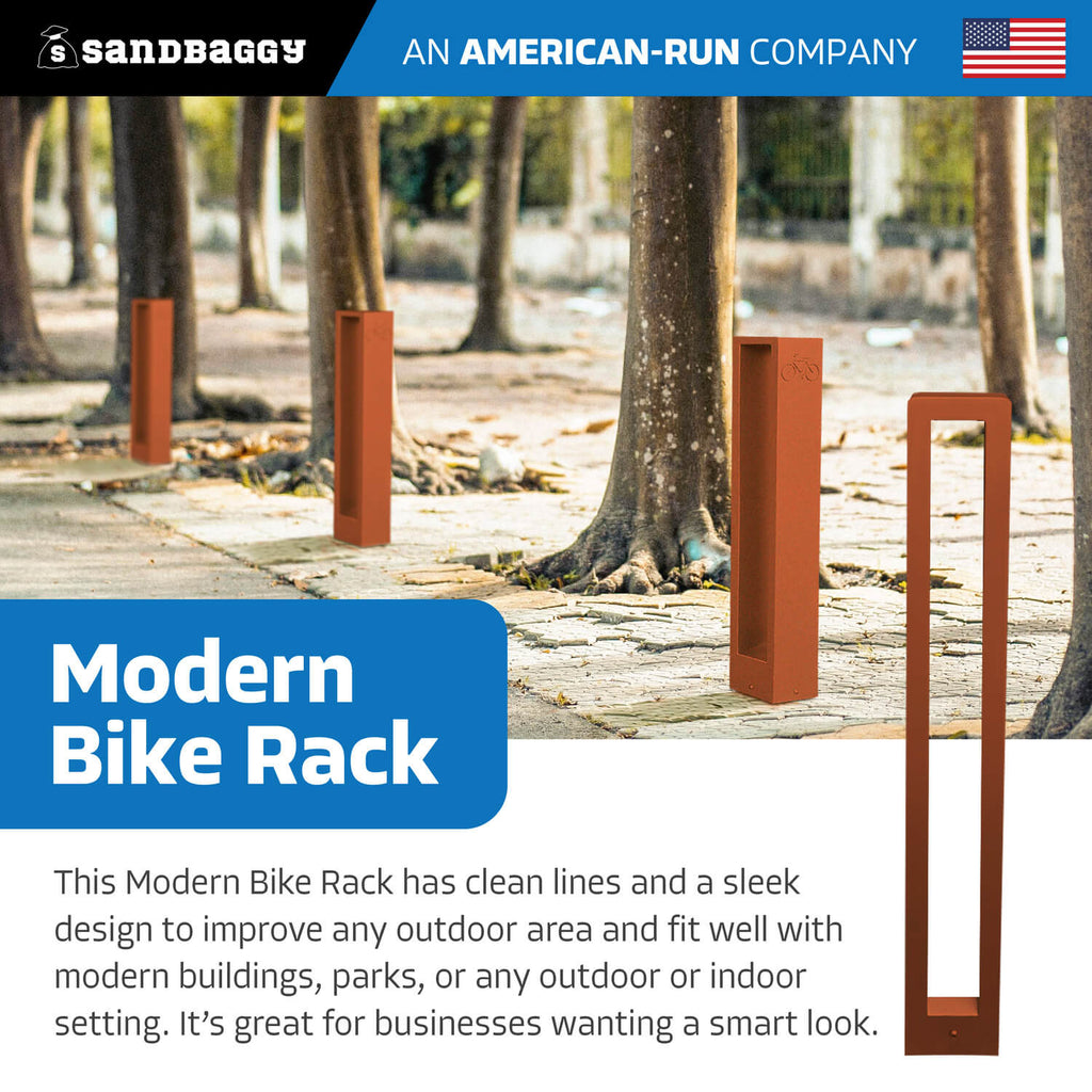 Orange Rectangle Modern Bike Rack 