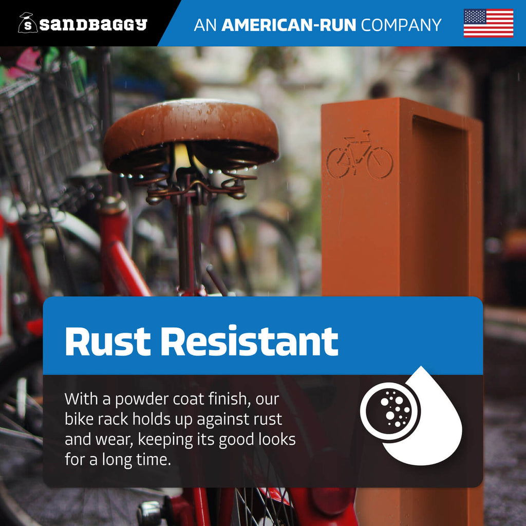 Orange Rectangle Modern Bike Rack rust resistant