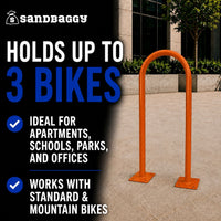 outdoor u shaped bike rack - orange - 3 bike cap