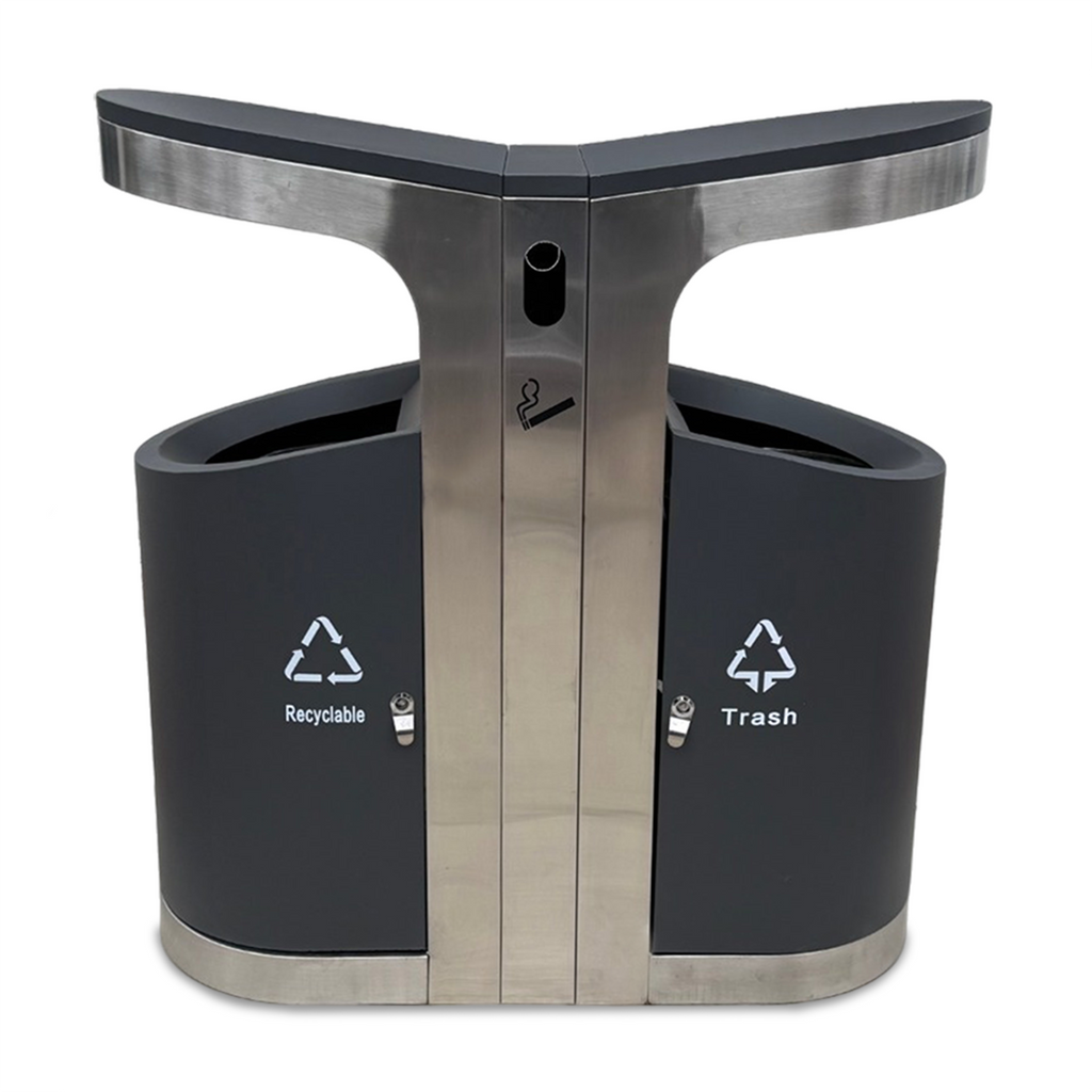 Outdoor Waste & Ash Receptacle white background product picture