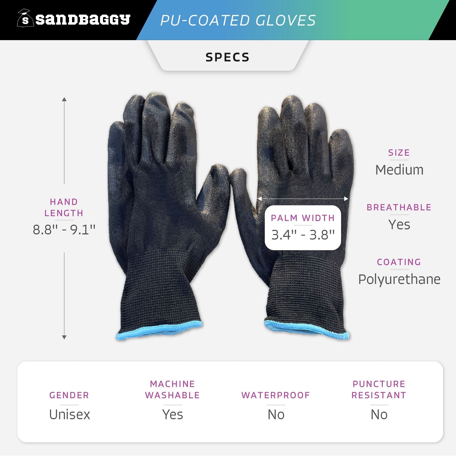 suitsupply handschuhe Polyurethane (PU) Coated Gloves - All Purpose Work Gloves (Medium / Large, Unisex) - 1000 Pairs