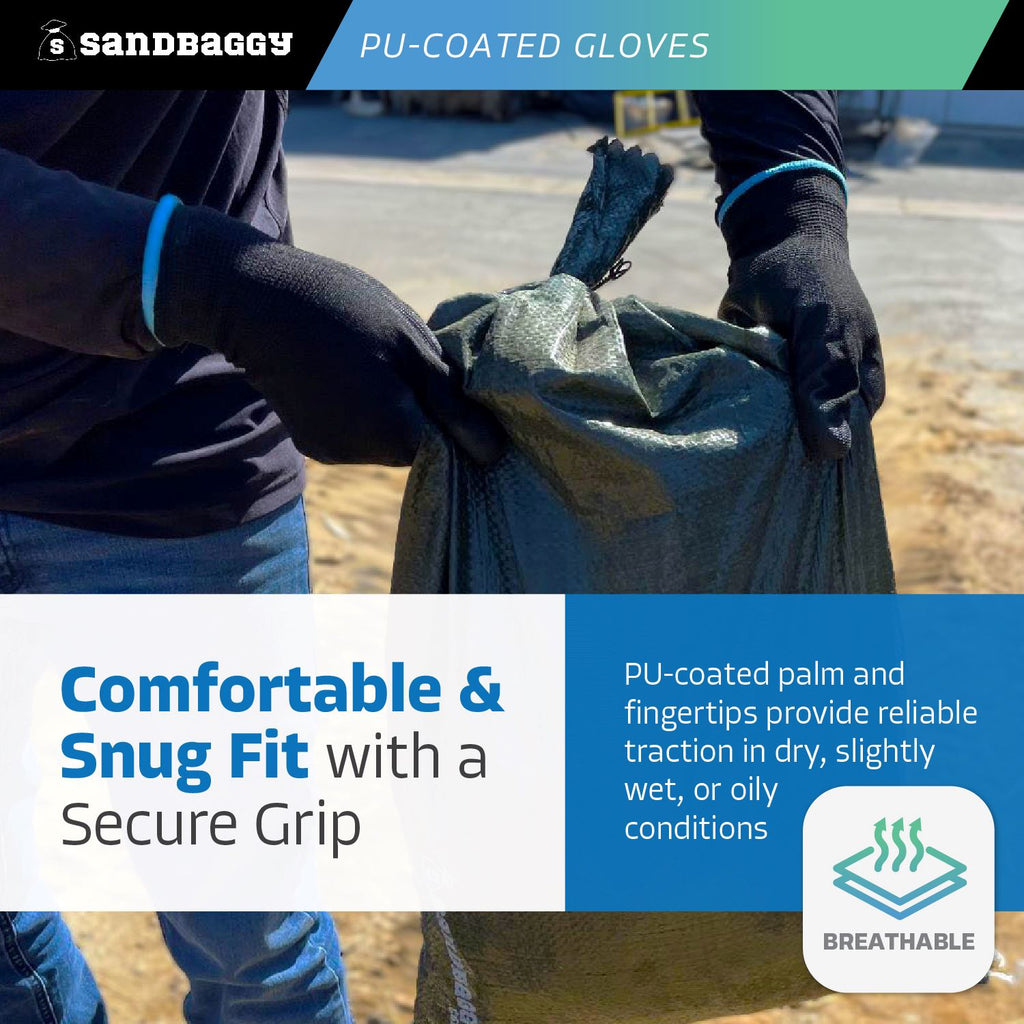 pu coated palm and fingertip work gloves