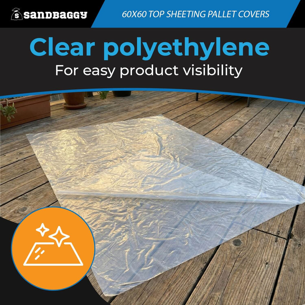 60" x 60" Clear Top Sheeting Pallet Covers – 1.25 Mil, USA Made