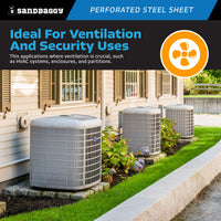 Perforated Steel Sheet 12" x 12" - Perforated Metal Sheet - 20 Gauge