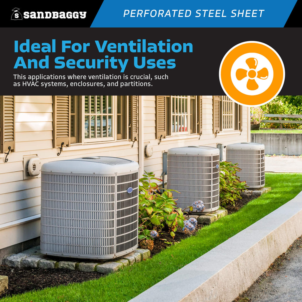 Perforated Steel Sheet 12" x 12" - Perforated Metal Sheet - 20 Gauge