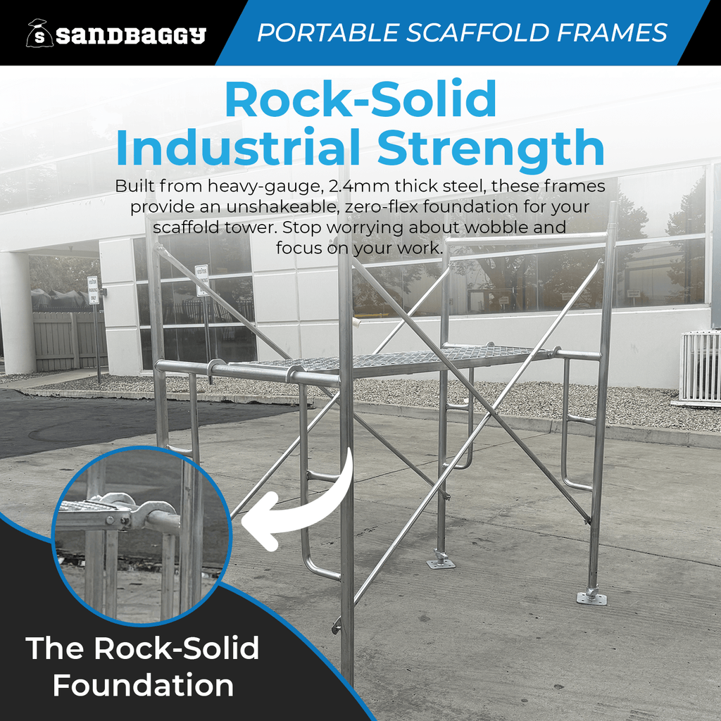 6 ft. Scaffold Portable Frame Set (2-Pack) | Galvanized Steel – Sandbaggy