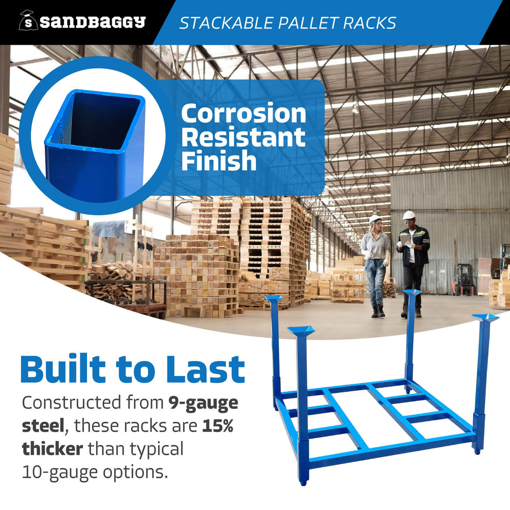 Pallet Stacking Rack | Heavy-Duty, Portable Storage Racks – Sandbaggy