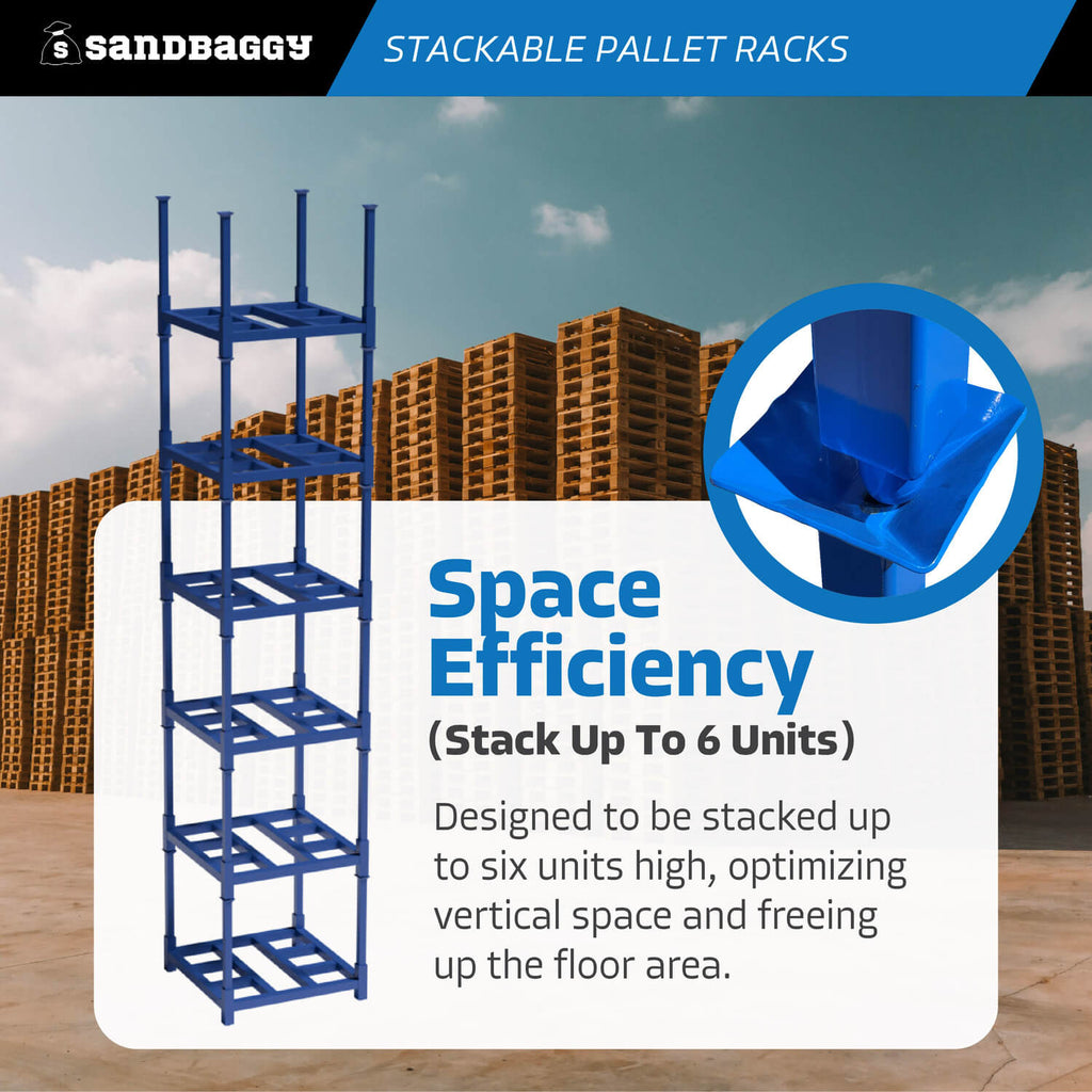 pallet stacking racks - stack up to 6 units