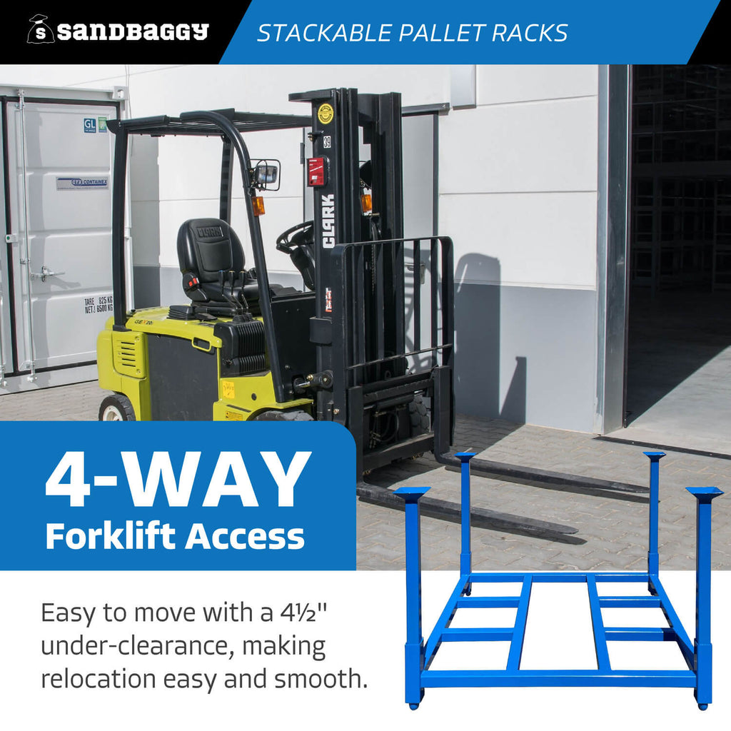 pallet stacking racks - 4 way forklift