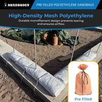 Pre-Filled Gravel Polyethylene Sandbags - 17" x 27", 30 lb Bags by Pallet