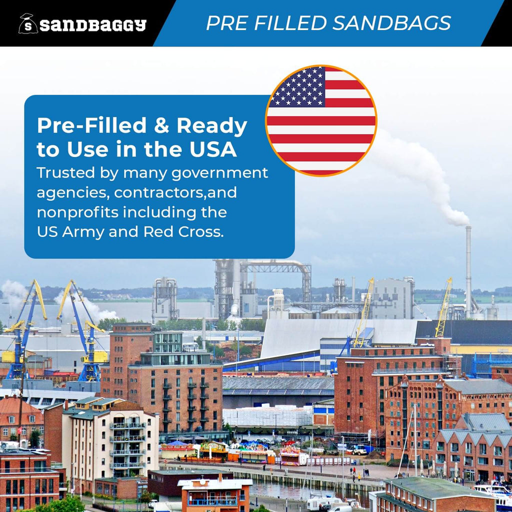 Pre Filled Sandbags For Flooding (30 lbs each) - 14” x 26” - Woven Polypropylene