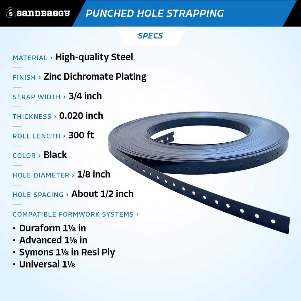 Punched Hole Strapping for Concrete Formwork - Specs