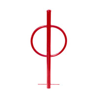 in ground post and ring bike rack - red