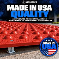 USA-made red ADA tile with truncated dome surface