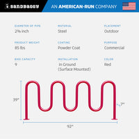 Red 7 loop bike rack