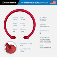 Circle Bike Rack - Red