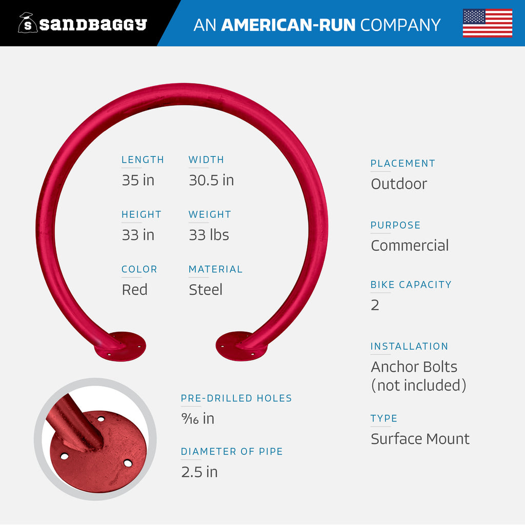 Circle Bike Rack - Red
