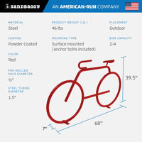 Red modern bicycle bike rack 