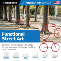 Red modern bicycle bike rack 