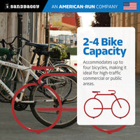 Red modern bicycle bike rack 